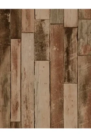 Dutch Wallcoverings Collage Vliesbehang Hout Bruin 42504-10 Goedkoop